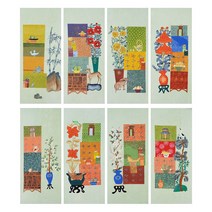 디자인 책거리도 8폭 병풍 민화 도안 민화그리기 본그림 공모전 취미 원데이클래스 수업자료, 디자인 책거리도(4), 고급 닥순지, 원본사이즈(추천)