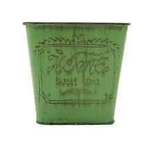 한소픈 양철 사각 케이스 정원 소품 식물 화분 보관함 인테리어용품 수납함, 그린