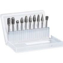 10pcs 목재 밀링 커터 연삭 카바이드 텅스텐 강철 로터리 파일 헤드 비트, 플라스틱 박스 세트