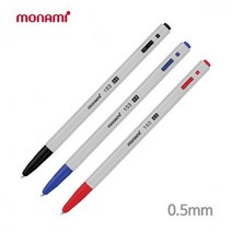 모나미 볼펜 0.5mm 12자루 1갑 필기 사무용 유성볼펜, 빨강