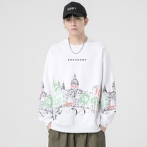 남성 맨투맨 티셔츠 남자 긴팔티 멋스러운 프린팅 추동복 레저 스포츠 옷잘남 긴팔 검정 기본 루즈핏