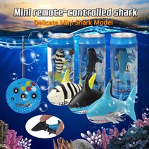 음료 수 라디오 원격 제어 상어 rc usb 충전식 슈퍼 미니 상어 물고기 잠수함 보트 수중 장난감 어린이 선물|RC Robots & Animals|, 1개, 파란, 단일