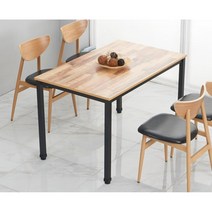 화이트블랙 스틸 4인용 사각 식탁 테이블(120cm) 앤틱 넓은 하우스 디자인, 6.연한빈티지/블랙