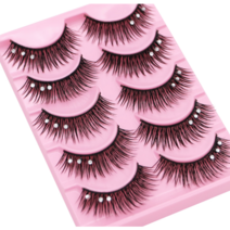 공연용 속눈썹 3세트 13mm 큐빅 연극 화려한 밸리댄스 행사, 3세트 (총15쌍), 3개