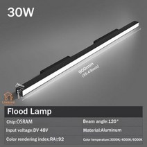 LINBIRD LED 마그네틱 트랙 라이트 그릴 투광 램프 자석 마운트 조명 없음 Mian 레일 임베디드 유연한 선형 고정 장치 스포트라이트 DC48V 천장 통 실내 거실 홈 로비, Floodlight30W_Warm Light 3000k