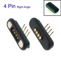 YuXi 1 쌍 자석 연결 관 2 3 4 5 6 극 Pogopin 남성 여성 2.2 MM 격자 THT 3A 봄로드 포고 핀 방수 패드, 10 4pin Right Angle
