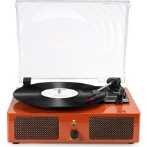 스피커가 있는 비닐용 레코드 플레이어 레코드용 무선 턴테이블 USB 3 속도가 빈티지 휴대용 LP, Tangerine Tango
