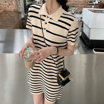 0 velys 편안함과 여유로움 스트라이프 카라 원피스 CSO1144