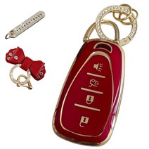 루루형제 쉐보레 차 키케이스 더뉴스파크 올뉴크루즈 더뉴 말리부 트레일블레이저 라세티 스마트 자동차 키커버 키홀더 키링, 키케이스+번호키링+가죽리본키링, AC-03, 딥레드