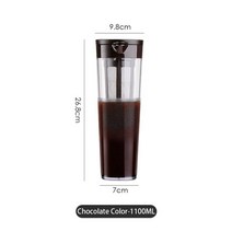 콜드브루 메이커 1100ml 에스프레소 콜드 브루어 아이스 커피 이중 용도 필터 커피 앰프 차 주전자 에스프레소 아이스 커피 드립 필터 병 커피, 초콜릿 색상