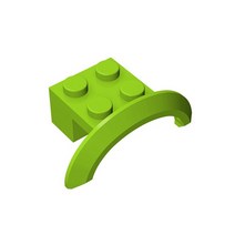 MOC 부품 98282 28579 휠 아치 머드 가드 4x2 1/2x1 호환 벽돌 DIY 조립 블록 입자 아이 장난감 10 피스, 09 Lime-119