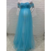 만삭 촬영 원피스 드레스 촬영용 오프 숄더 출산 레이스 임신 긴 맥시 가운 소품