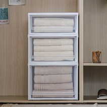 아이리스코리아 아이리스 컬러 투명 플라스틱 서랍장 수납장 수비르L 229964, 1개, 베이지