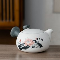 가정용 도기 옹기 약탕기 전통 한약탕기 대형 보온 주전자, 18.눈꽃가루 연꽃 옆 손잡이 항아리