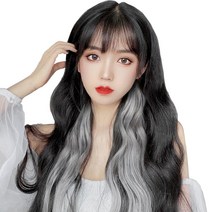 하이유니 브릿지 트윙클 여자 부분 셀프 패션 헤어 피스 붙임 머리 가발, 옴브레 (너비:4cm/기장:60cm), 3.화이트핑크퍼플