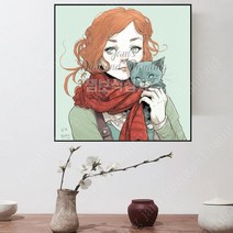 보석 비즈 십자수 소녀 고양이 인 대형 DIY 구슬 구어도 디즈니 명화 해바라기 공예