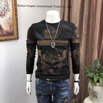 십전십미 유럽 명품 스타일 크라운 간지 기모 라운드 티셔츠 긴팔
