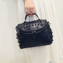 천연 양가죽 토트백 스터드장식 길이조절 숄더백 가방