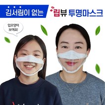 김서림 없는 투명 마스크 강의용 방송용 입보이는 립뷰 마스크, 중형, 100매