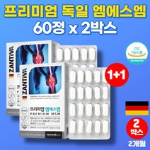 독일 조인트 MSM 무릎 관절 연골 에 좋은 50대 60대 종합 영양제 식이 식용 유기 유황 가루 분말 엠에스엔 비타민D, 2박스