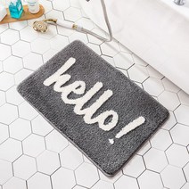 현대 심플한 욕실 매트리스 입구 흡수 미끄럼 방지 발판 가정용 화장실 매트리스 세면대 카펫 도매 주방매트, 회색 바탕에 흰 글씨. 안녕하세요.