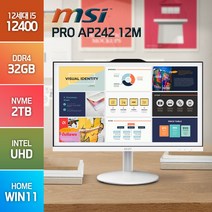 MSI PRO AP242 12M 일체형 PC i5-12400 화이트에디션, 메모리 32GB/SSD2TB/윈도우11홈