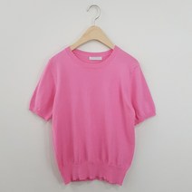 상상그이상 여성용 코튼 올슨 라운드넥 반팔니트 파스텔 11가지컬러 가볍게 입기좋은 간절기 니트 시원한 데일리 얇은 쿨니트 신축성좋은 무지니트