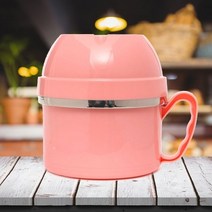 비투리빙 라이크 숟가락 포함 이중 도시락 스텐 라면 그릇 핑크