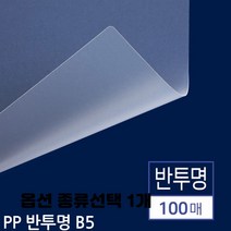 제본 표지 투명 반투명 사선 열제본 레자크 바이로 옥스포드 비닐 종이 종류선택 1개, B5 PP표지 반투명 100매