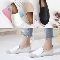 벨루치슈즈 여성 국내제작 심플 배색 밴딩 2cm 굽낮은 스니커즈 슬립온 편한 로퍼 단화