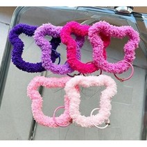 퍼 링 핸드폰 스트랩 키링 (원형 곰돌이 별), A-연노랑