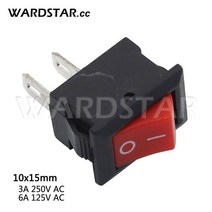 스냅인 미니 보트 로커 스위치 3A250VAC 2 핀 ON/OFF I/O SPST 레드 블랙 화이트 10x15mm 1 개 5, 01 Red-10x15mm_01 1 Pcs