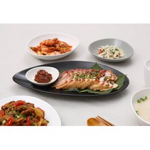 특이한 무광 타원접시 소형 반찬접시 주방답례품 식기, 화이트