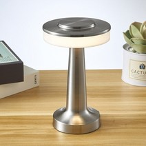 충전식 터치 Led 테이블 램프 호텔 바 커피 장식 실내 야간 조명 침실 침대 옆 책상, [03] SILVER, [01] 3 Color Dimmable