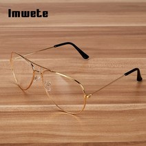 티타늄안경테 반뿔테안경 금테 반무테 연예인안경 imwete 투명 프레임 여성 브랜드 금속 남성 투명 블랙 실버 골드 스펙터클