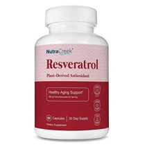 NutraCreek 레스베라트롤 | 하루 1200mg 트랜스 레스베라트롤이 함유된 일본 호장초 캡슐 건강한 노화 심장 건강 지원 및 항산화 물질 제공 60 207047, 1