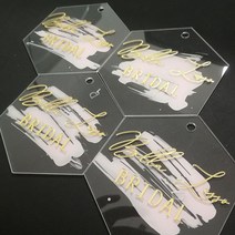 타일절단기 타일커팅기 투명 아크릴 육각형 핑크 페인트 플레이스 카드 50 개 레이저 컷 시트 일반 타일, 04 black letter_01 100mm