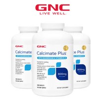 3병구성 GNC 칼시메이트 플러스 위드 마그네슘 & 비타민 D3 800 mg 240정
