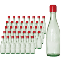 서울패키지 참기름병 청색유리병 350ml 적색캡, 40개