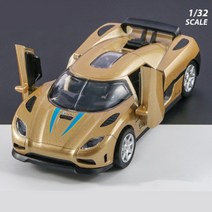 자동차다이캐스트 금속 합금 피규어 올드카 1:32 Koenigsegg CCR 합금 스포츠카 모델 다이캐스트 금속 장, 05 Golden