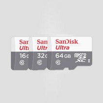 샌디스크 Micro 울트라 SD 카드 16 32GB 블랙박스용 갤럭시 핸드폰 고프로 메모리카드, 128GB