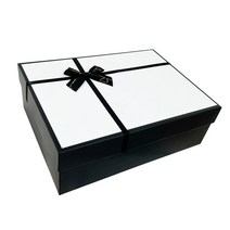 루루홈 블랙 화이트 리본 선물 포장 박스, 선물 포장 박스 7호 1개