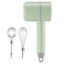 USB 충전식 더블 스틱 핸드믹서 거품기, 그린