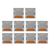GHSHOP 10x 알루미늄 도로 포장 마커 상업 등급 반사 도로 스터드, 100x100mm, 실버