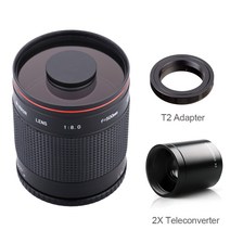 500mm/1000mm F8.0 카메라 망원 수동 미러 렌즈 + 2X 텔레컨버터 + T2 어댑터 캐논 니콘 펜탁스 올림푸스 소니 후지 DSLR, 후지 xf