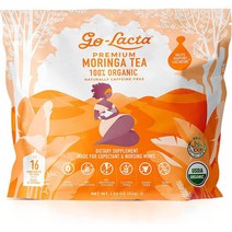 미국직구 Go-Lacta 프리미엄 자연유래 모링가 차 - 16개 티백 - 모유 수유 엄마를 모링가 티백 자연유래 - 모유 서플라이 늘리기 모링가 모유 수유 - 모유 수유용 모링가 허브 차, 수량, 상세참조