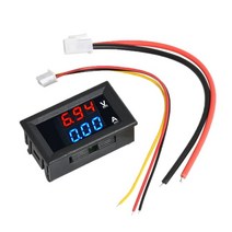 절연 저항 측정기DC0-100V 10A LED 디지털 전압계 전류계 자동차 Motocycle 미터 볼트 검출기 테스터 모니, 02 10A-RED-BLUE