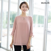 엄마옷 모슬린 튤립 소매 블라우스 BL206044마담 미시옷 50대 중년여성의류 60대 엄마옷 빅사이즈 할머니옷 여성옷 여름