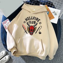 COSYEVNO 프린트 풀오버 추동 커플 후드