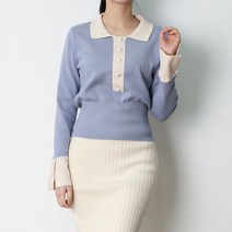 5myshop_여성 가을 겨울 슬림 얇은 블라우스 진주 니트 이너 오피스룩 카라 단정한 장식_5myshop